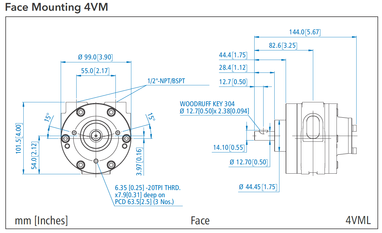 Face Mounting 4 VM air motor