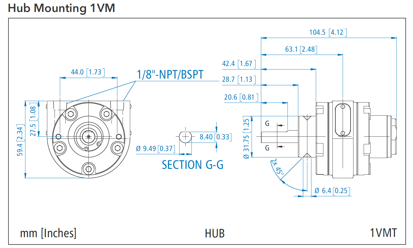 Hub Mounting 1VM Air Motor (CLOCKWISE / ANTI - CLOCKWISE)