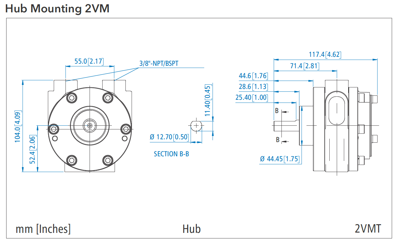 Hub Mounting 2 VM air motor