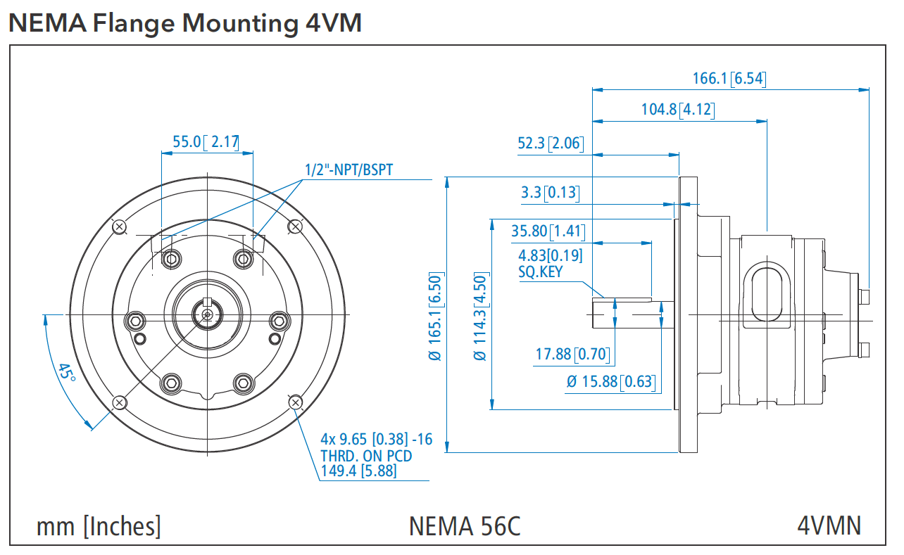NEMA Flange Mounting 4 VM air motor